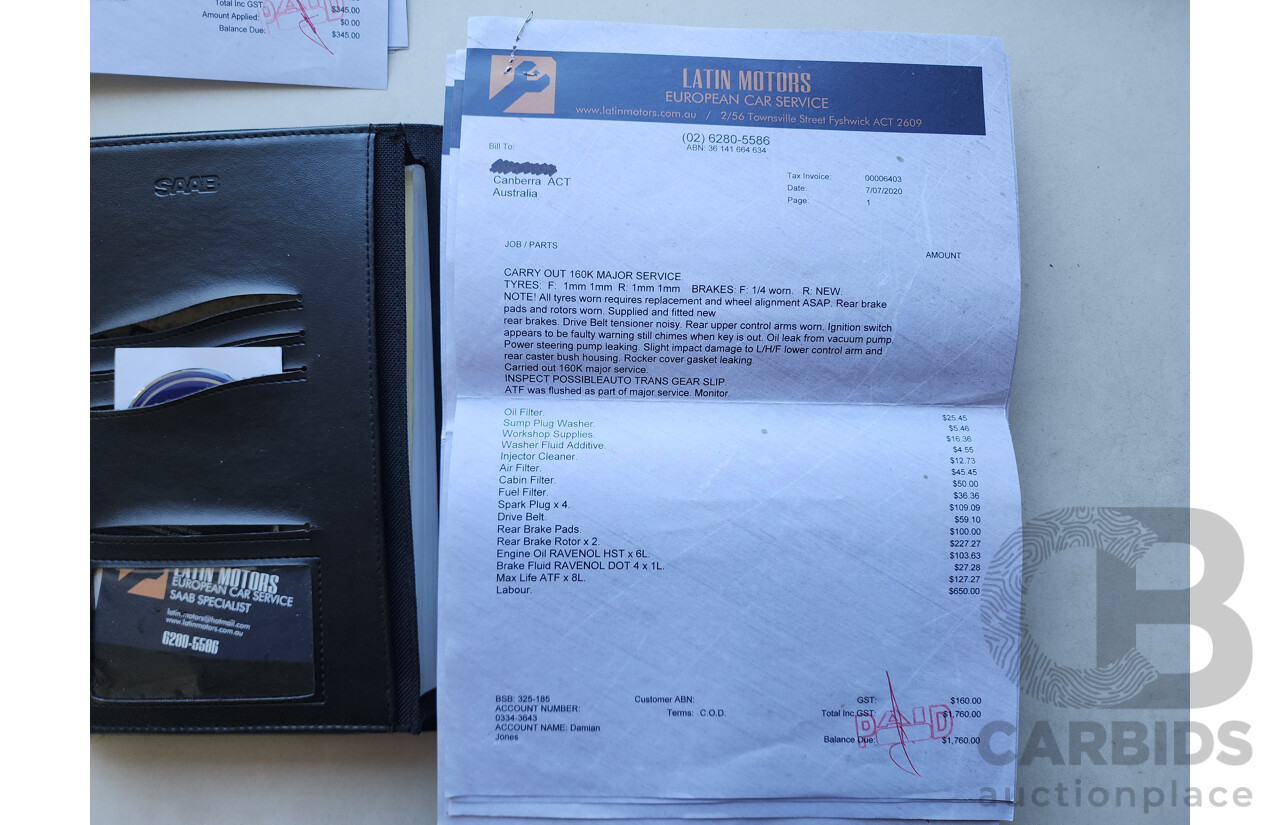 2/2004 Saab 9-3 ARC 2.0T MY04 4d Sedan Silver 2.0L