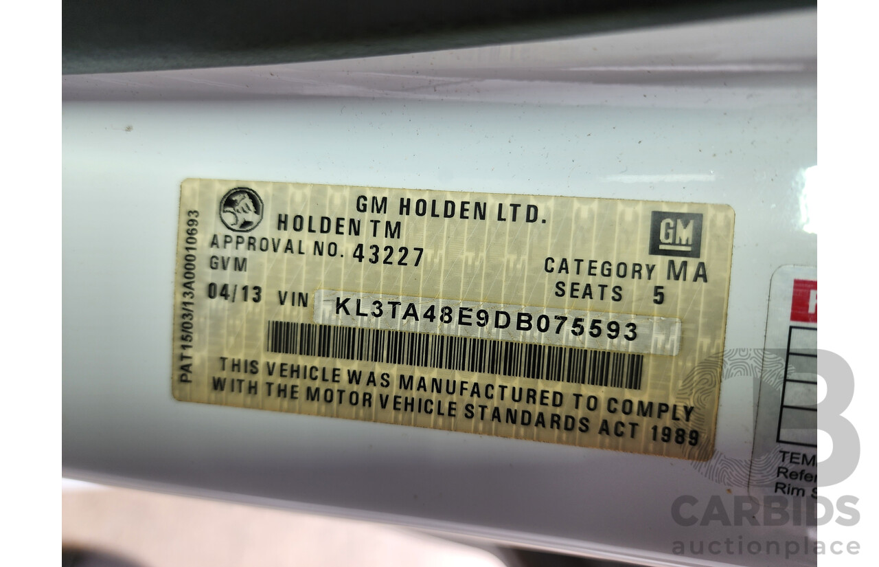 4/2013 Holden Barina CD TM MY13 5d Hatchback White 1.6L