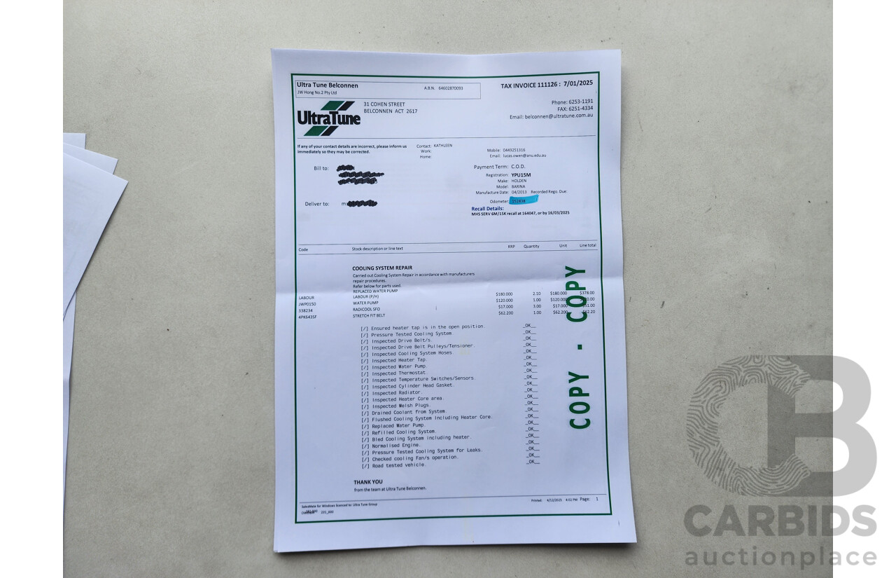 4/2013 Holden Barina CD TM MY13 5d Hatchback White 1.6L