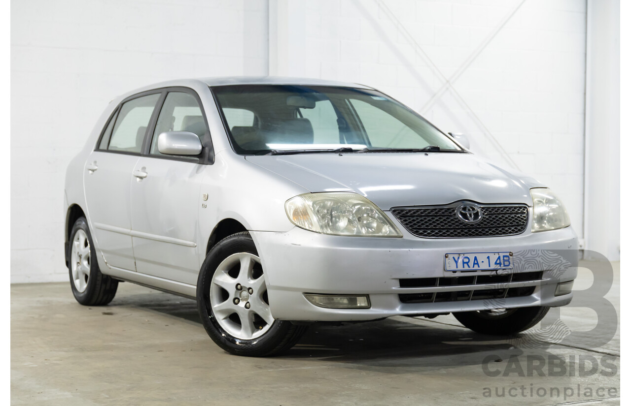 11/2002 Toyota Corolla Ultima Seca ZZE122R 5d Hatchback Silver Glaze Metallic 1.8L