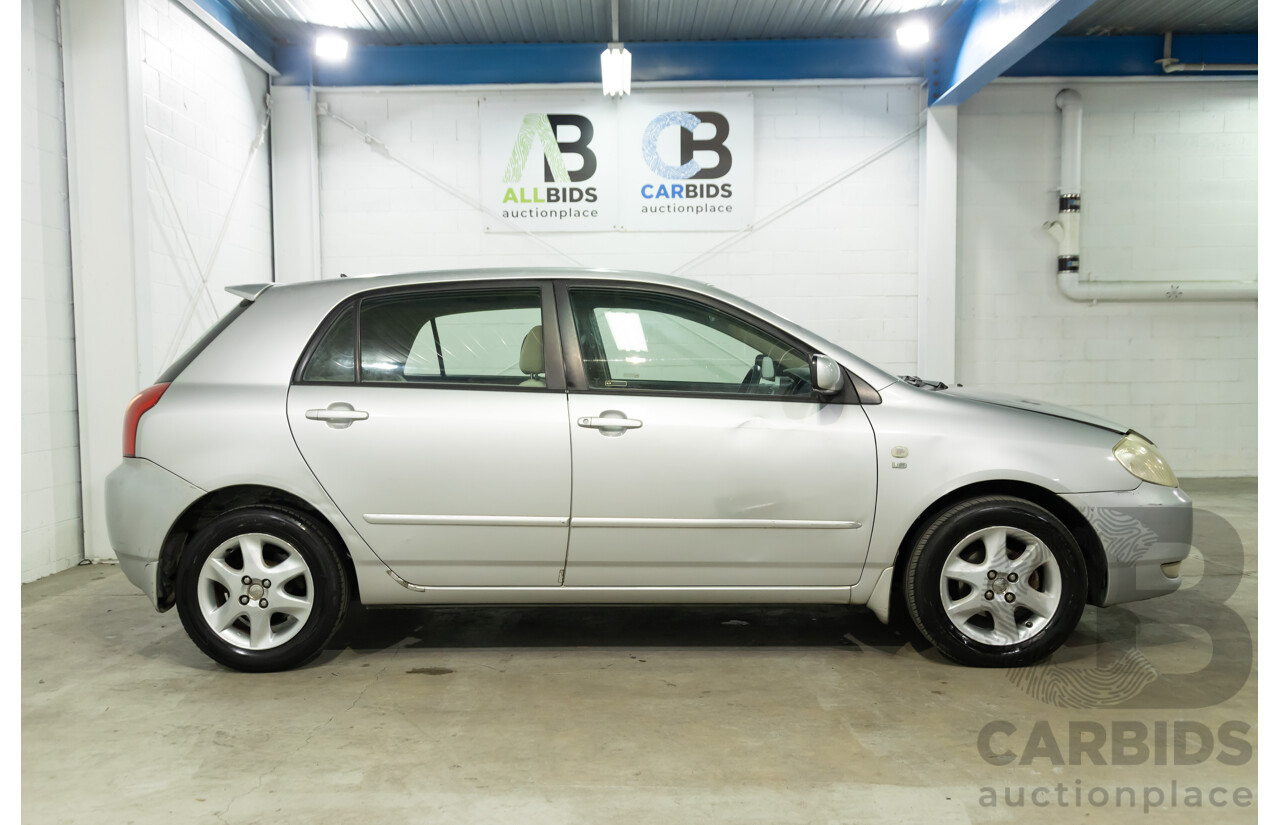 11/2002 Toyota Corolla Ultima Seca ZZE122R 5d Hatchback Silver Glaze Metallic 1.8L