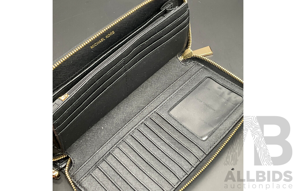 Collection of Fashion Accessories, Including Black Michael Kors Wallet, LIEBESKIND of Berlin Travel Set, DAVID LAWRENCE and SABA Belt and More - Lot of 8