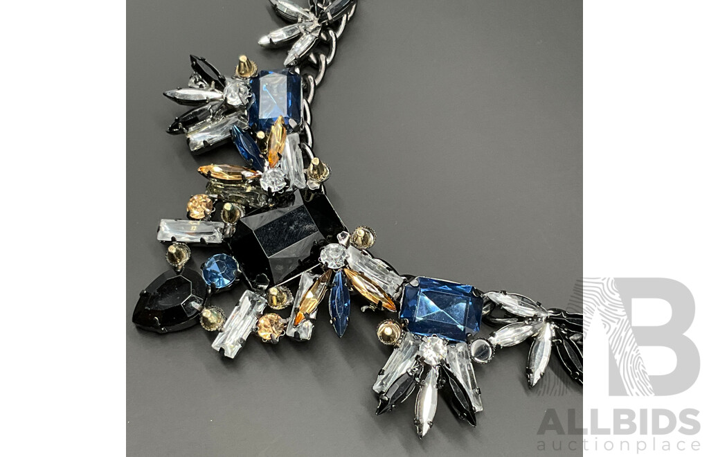 AMRITA SINGH Multi Colour Gem Stone Necklace and Black Grey Necklace - Lot of 2