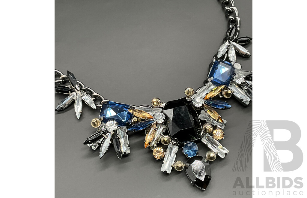 AMRITA SINGH Multi Colour Gem Stone Necklace and Black Grey Necklace - Lot of 2