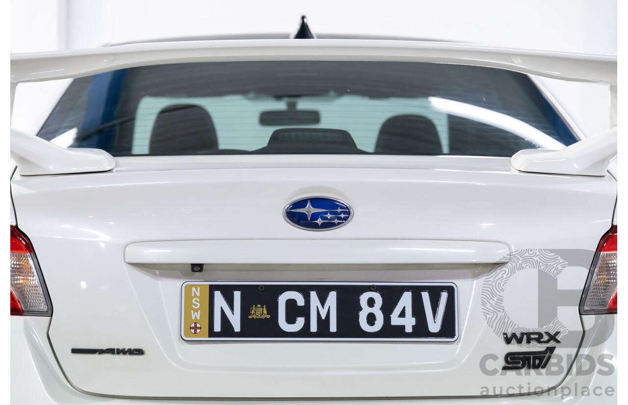 02/2015 Subaru WRX STi Premium (AWD) MY15 4d Sedan Crystal White Turbo 2.5L
