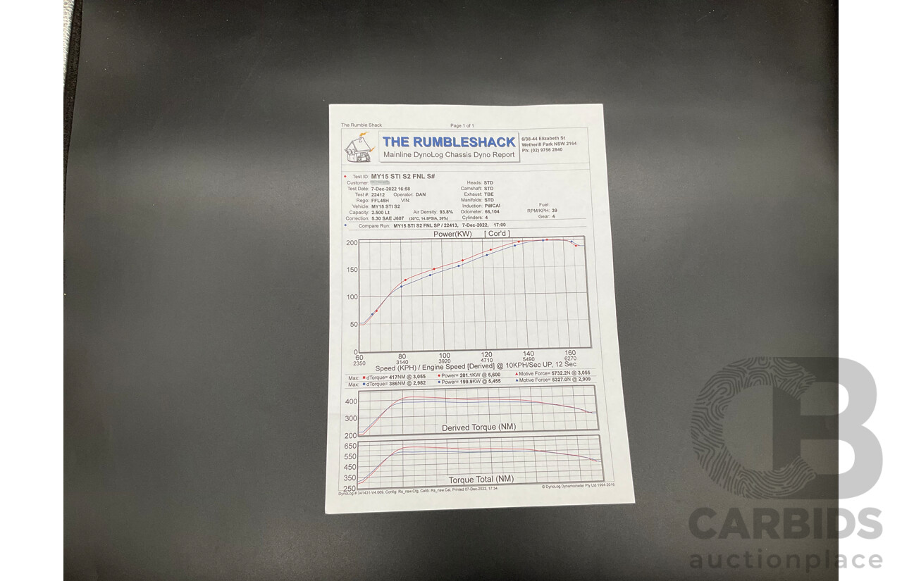 02/2015 Subaru WRX STi Premium (AWD) MY15 4d Sedan Crystal White Turbo 2.5L