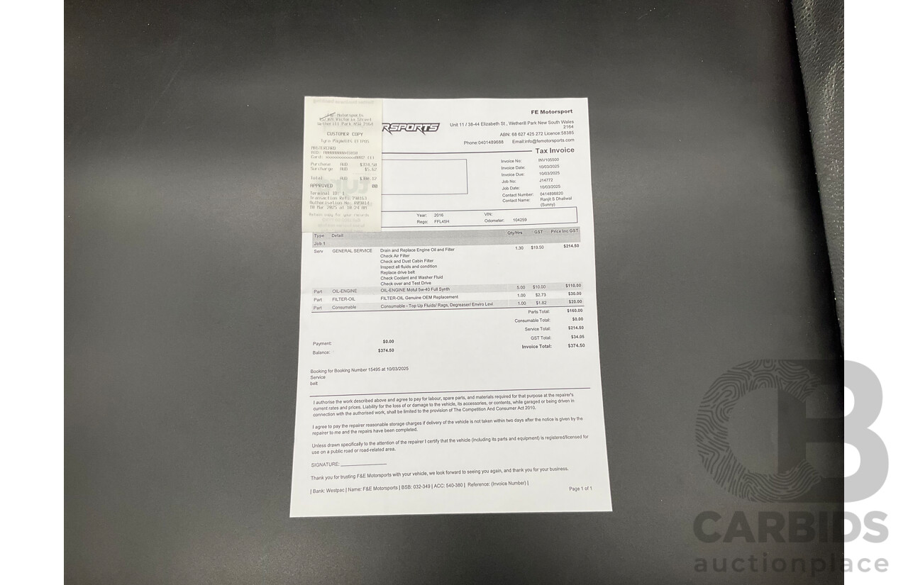 02/2015 Subaru WRX STi Premium (AWD) MY15 4d Sedan Crystal White Turbo 2.5L