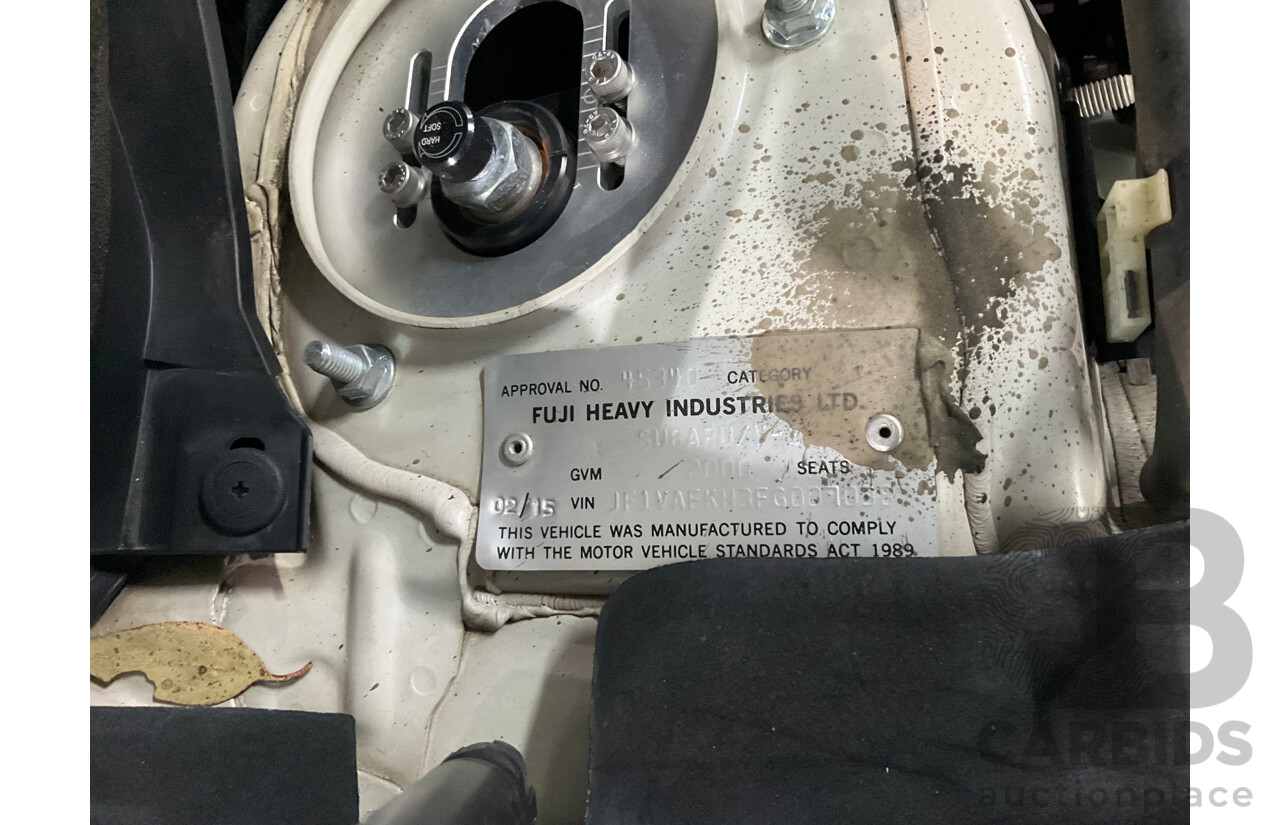 02/2015 Subaru WRX STi Premium (AWD) MY15 4d Sedan Crystal White Turbo 2.5L