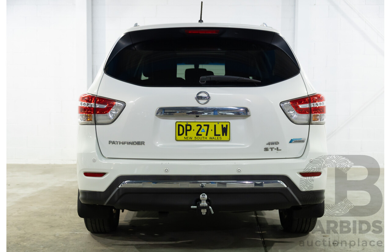 6/2015 Nissan Pathfinder ST-L Hybrid (4x4) R52 MY15 4d Wagon Ivory Pearl Supercharged 2.5L - 15kW Hybrid - 7 Seater