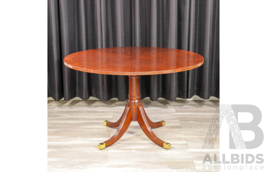 Victorian Style Quarter Veneered Pedestal Dining Table