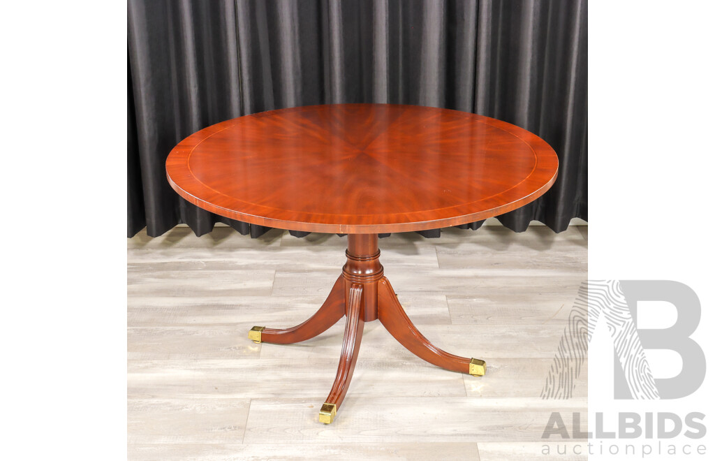 Victorian Style Quarter Veneered Pedestal Dining Table