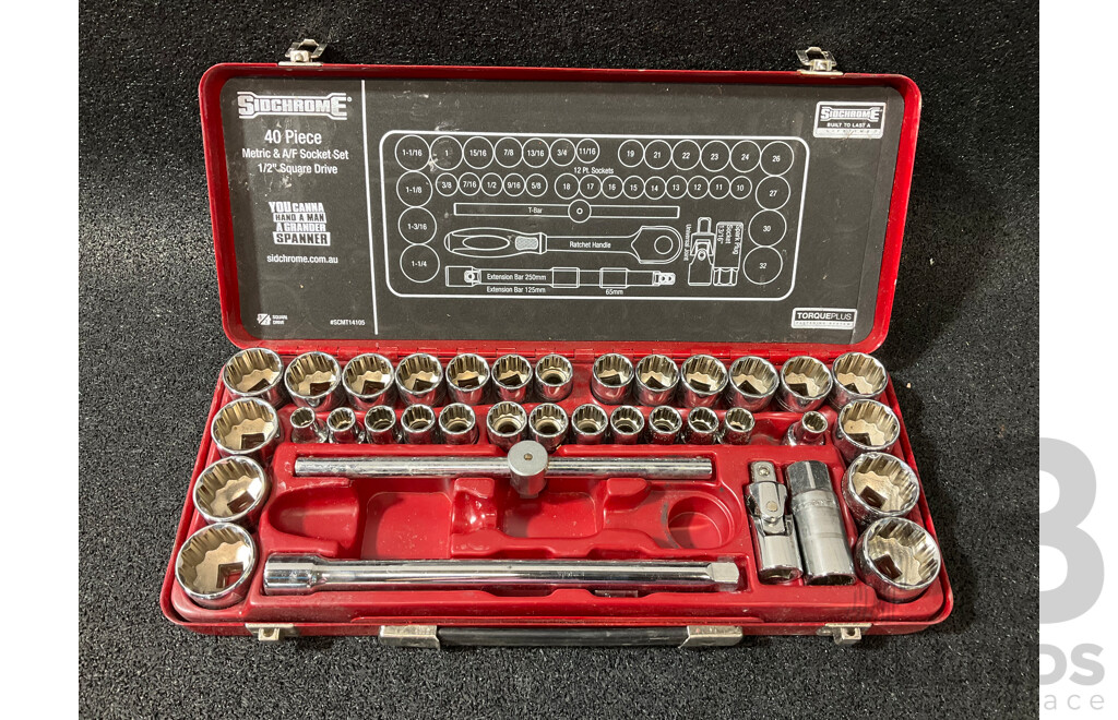 SIDCHROME 40 Piece Metric & A/F Socket Set