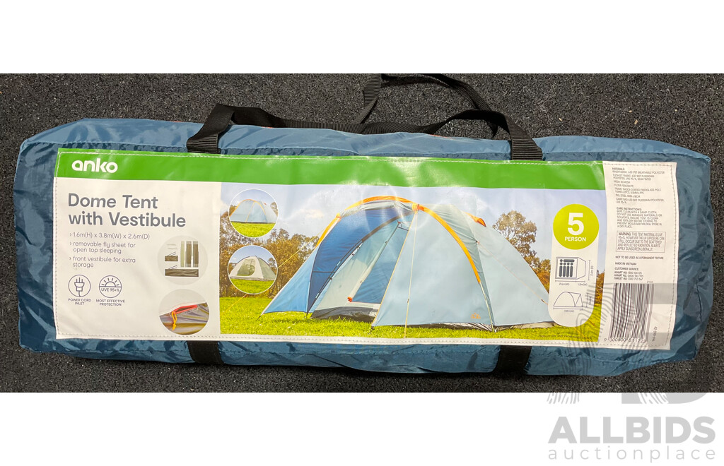 Camping Bundle, Including Beach Trolley, Two Sleeping Bags, Two Mats, Tent, EVERLAST Bag and Shoes - Lot of 8