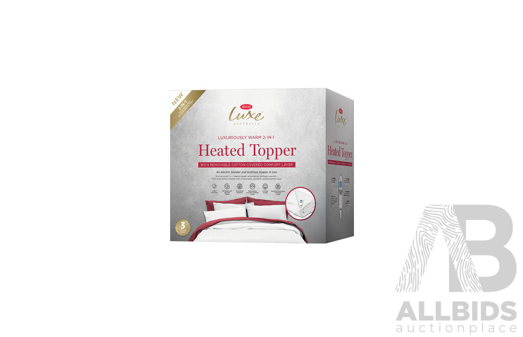 TONTINE Luxe Luxuriously Warm 2-in-1 King Size Heated Topper