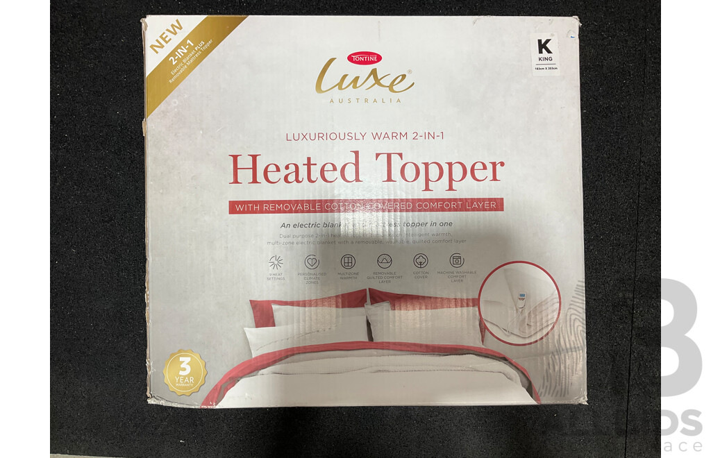 TONTINE Luxe Luxuriously Warm 2-in-1 King Size Heated Topper