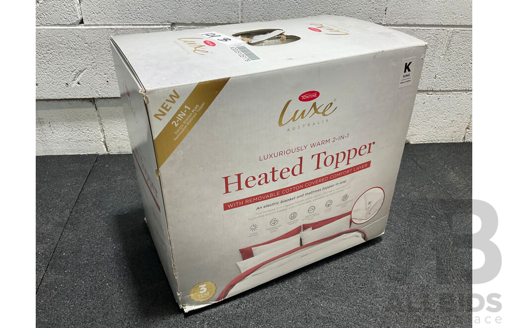 TONTINE Luxe Luxuriously Warm 2-in-1 King Size Heated Topper