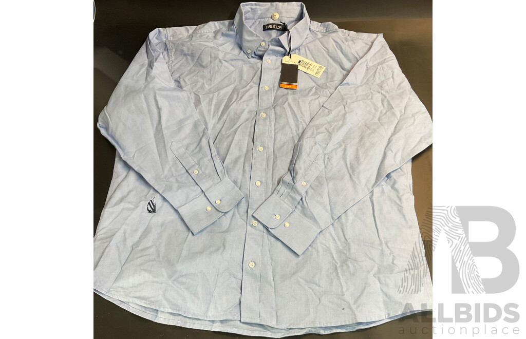 Nautica Long Sleeve Size L Men's Shirt & Kathmandu Women's Size 6 White Vest