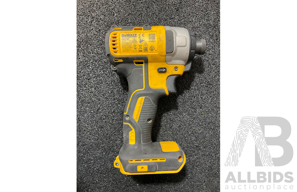 DeWALT 18V XR Brushless Impact Driver (DCF787) with 6.0Ah Battery - Lot of 2