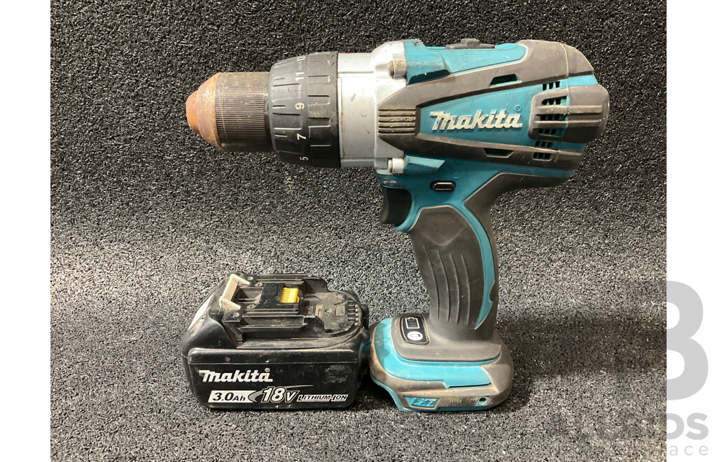 MAKITA 18V LXT Hammer Drill Driver (DHP458) with 3.0Ah Battery - Lot of 2