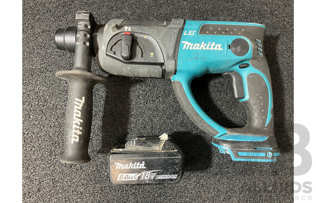 MAKITA 18V LXT Rotary Hammer Drill (DHR202) with 6.0Ah Battery - Lot of 2