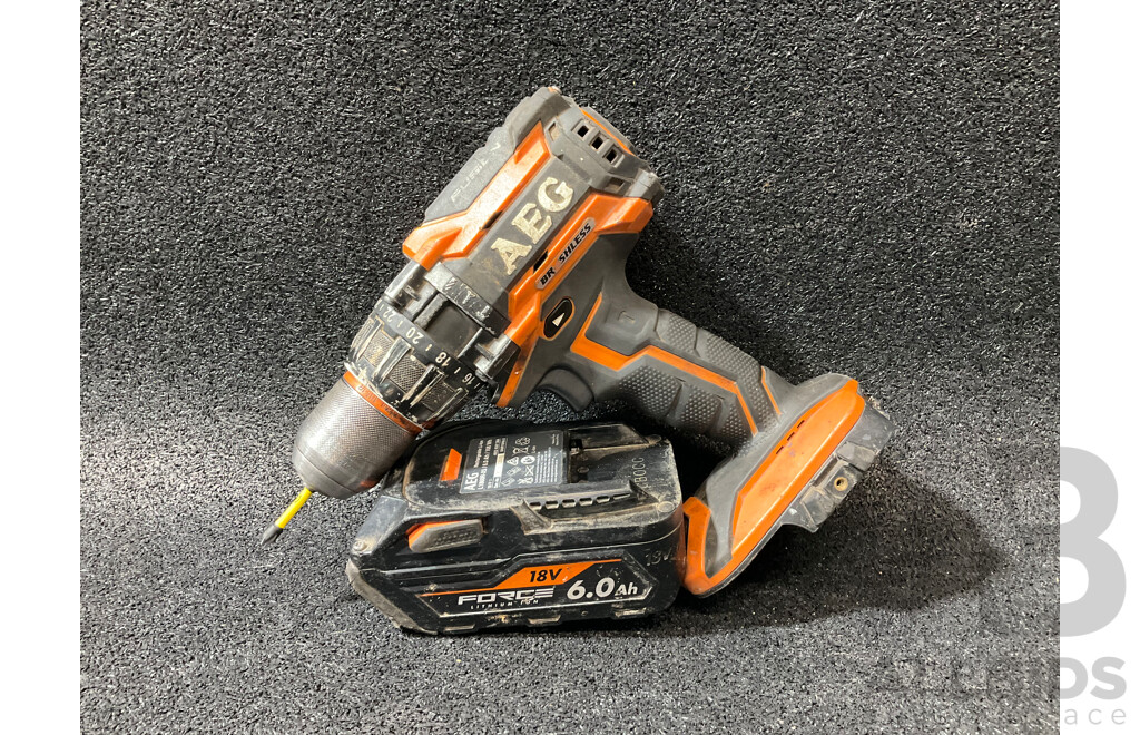 AEG 18V Fusion Brushless Hammer Drill (BSB18BL) with 6.0Ah Battery - Lot of 2