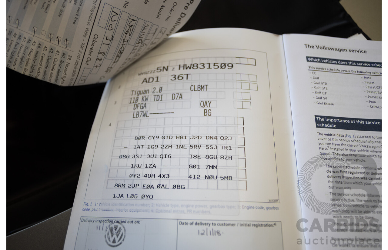 01/2017 Volkswagen Tiguan 110 TDI Comfortline (AWD) 5NA 4D Wagon Tungsten Silver Metallic Turbo Diesel 2.0L