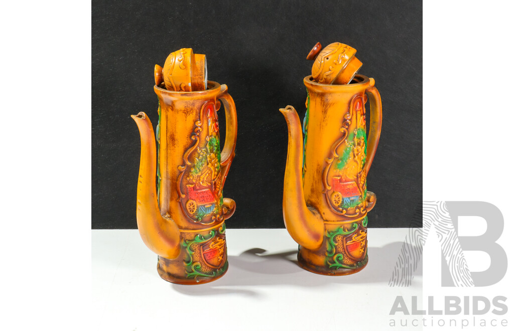 Pair of Composite Spanish Style Ornamental Kettles