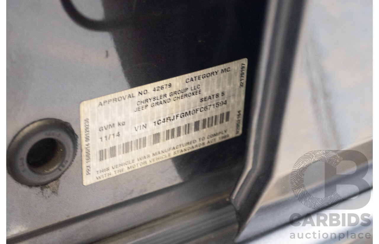 11/2014 Jeep Grand Cherokee Overland (4x4) WK MY15 4D Wagon Silver Turbo Diesel 3.0L