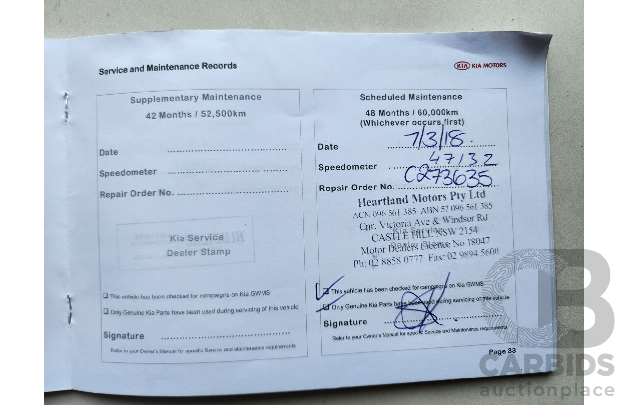 1/2014 Kia Grand Carnival S VQ MY14 4d Wagon Grey 3.5L