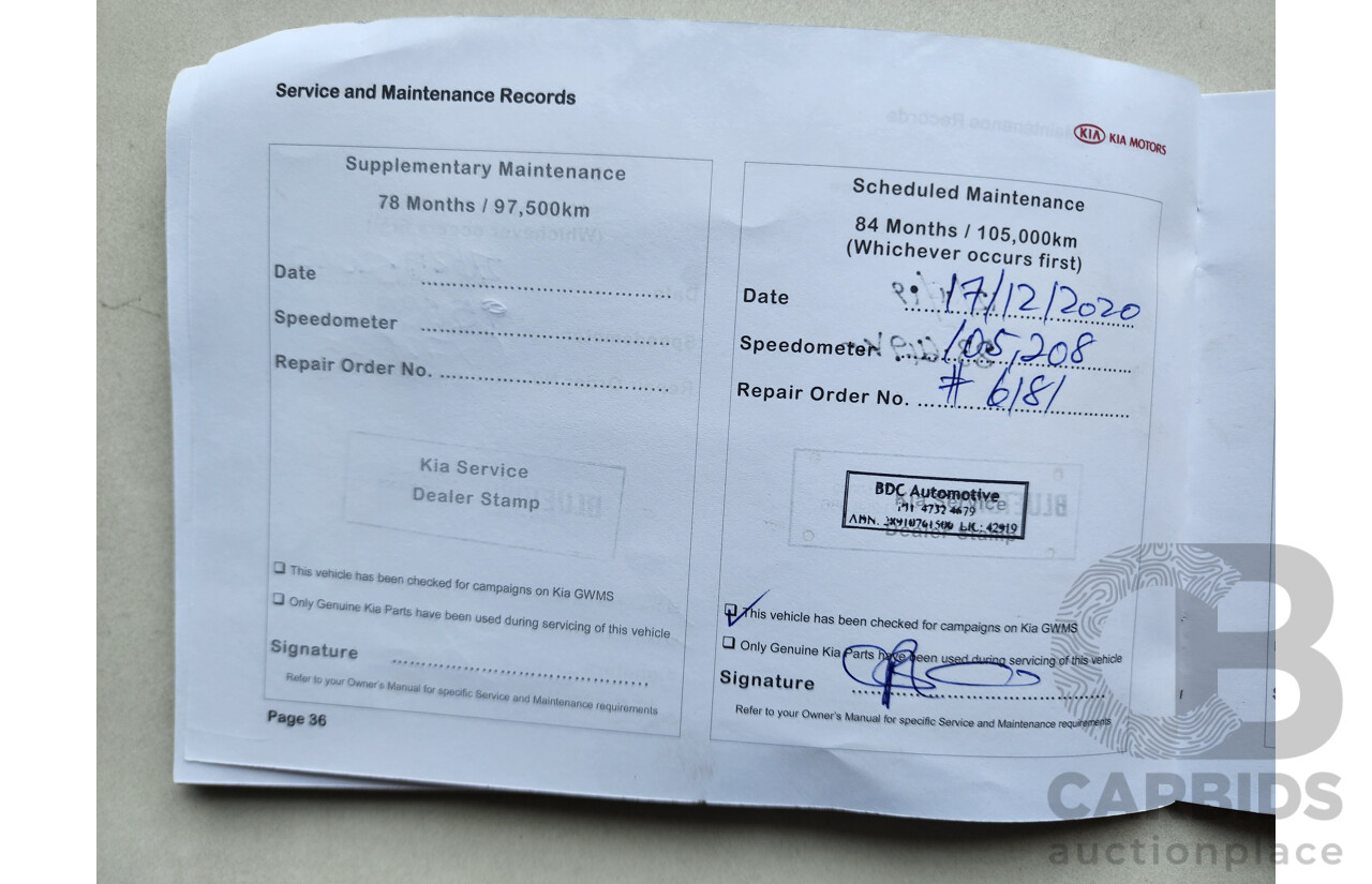 1/2014 Kia Grand Carnival S VQ MY14 4d Wagon Grey 3.5L