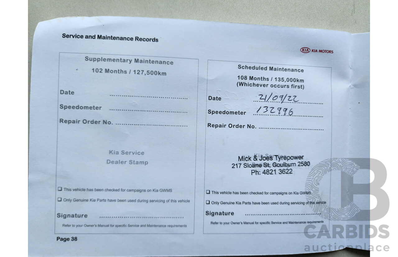 1/2014 Kia Grand Carnival S VQ MY14 4d Wagon Grey 3.5L