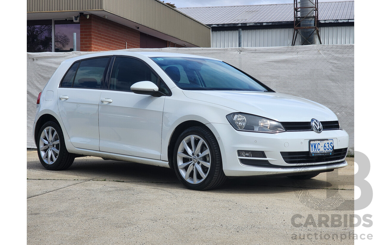 10/2014 Volkswagen Golf 103 TSI Highline AU MY14 5d Hatchback White 1.4L