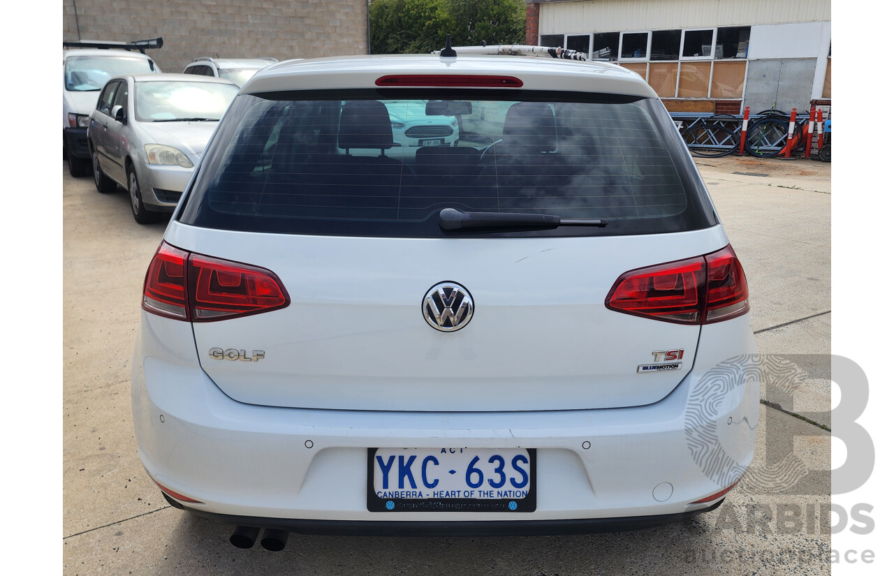 10/2014 Volkswagen Golf 103 TSI Highline AU MY14 5d Hatchback White 1.4L
