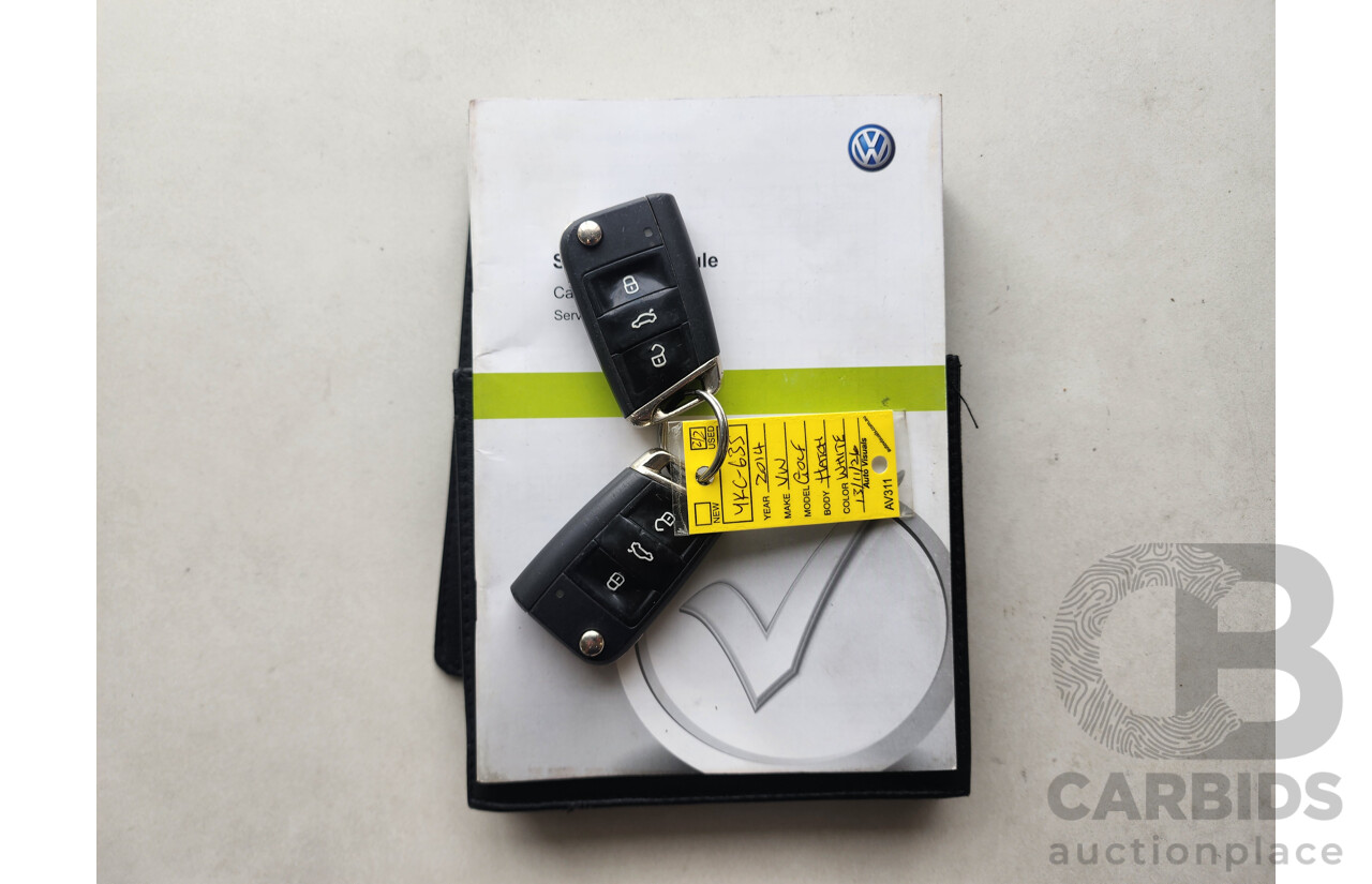 10/2014 Volkswagen Golf 103 TSI Highline AU MY14 5d Hatchback White 1.4L