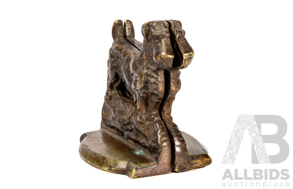 Pair of Vintage Brass Hound Form Bookends