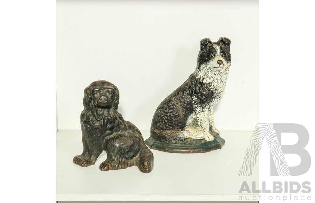 Two Cast Iron Dogs