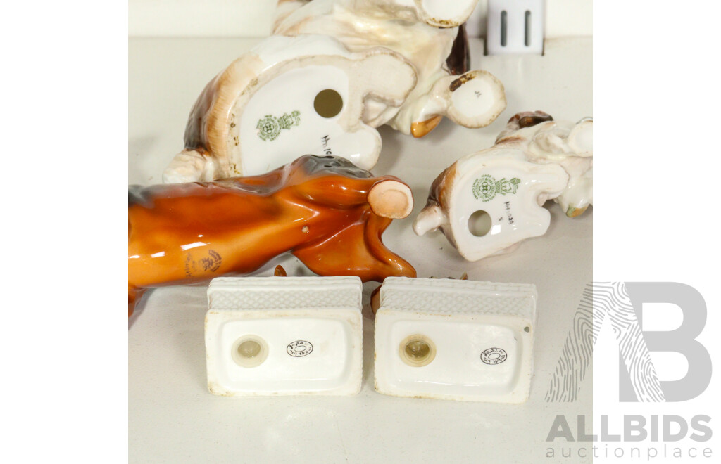 Collection of Porcelain Dogs and Sheep