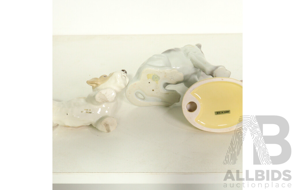 Collection of Dogs and Sheep Made From Porcelain, Resin and Ceramic