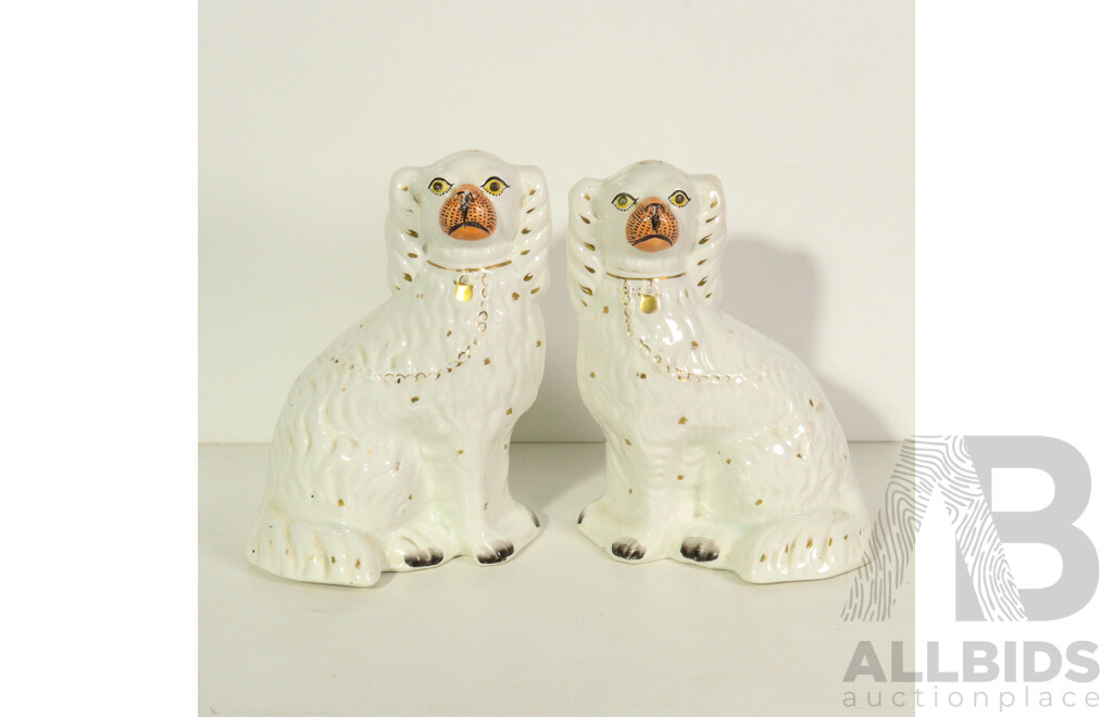 Pair of Porcelain Staffordshire Dogs