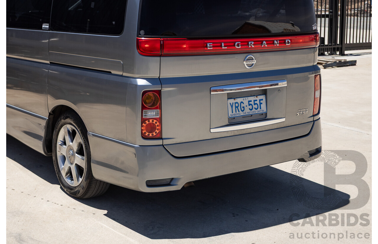 11/2004 Nissan Elgrand E51 Highway Star 4D Wagon Grey 3.5L - 4/2022 Import
