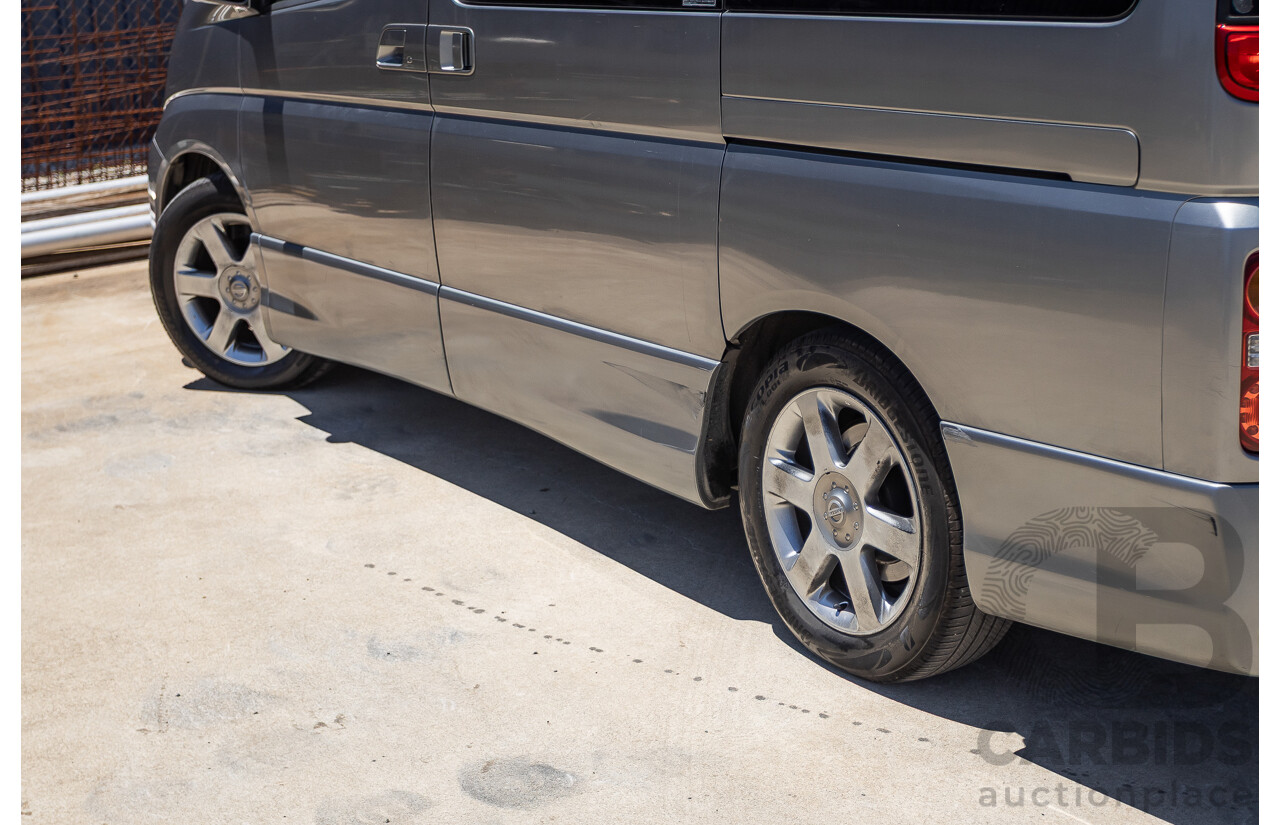 11/2004 Nissan Elgrand E51 Highway Star 4D Wagon Grey 3.5L - 4/2022 Import