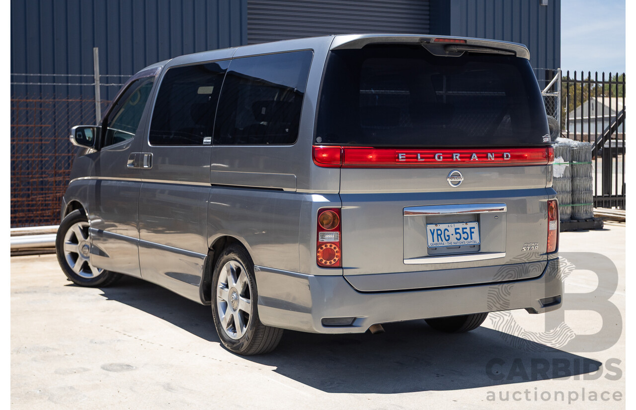 11/2004 Nissan Elgrand E51 Highway Star 4D Wagon Grey 3.5L - 4/2022 Import