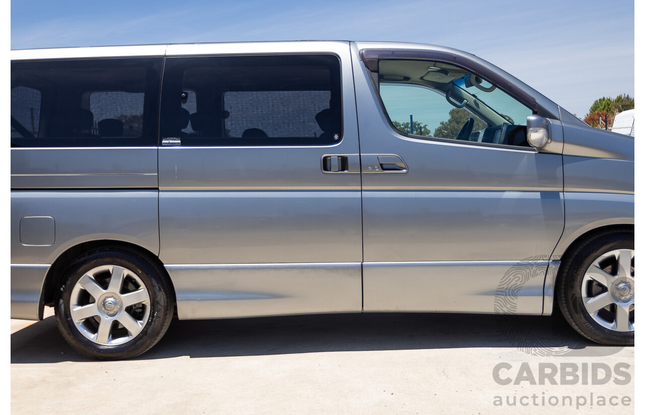 11/2004 Nissan Elgrand E51 Highway Star 4D Wagon Grey 3.5L - 4/2022 Import