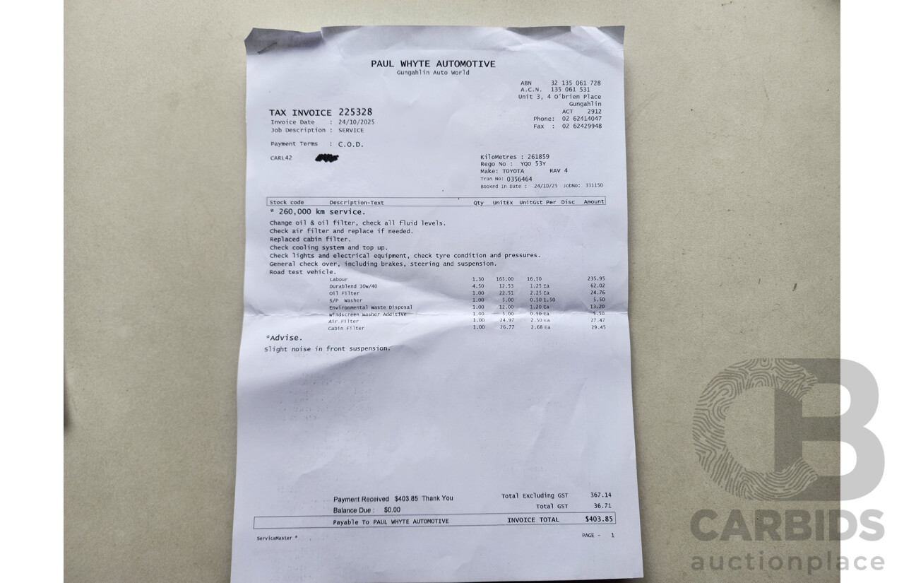 9/2009 Toyota Rav4 CV (4x4) ACA33R 08 UPGRADE 4d Wagon White 2.4L