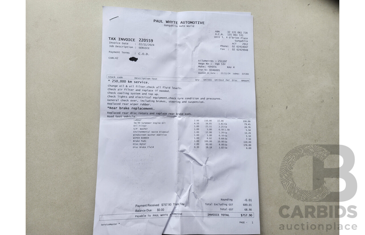 9/2009 Toyota Rav4 CV (4x4) ACA33R 08 UPGRADE 4d Wagon White 2.4L