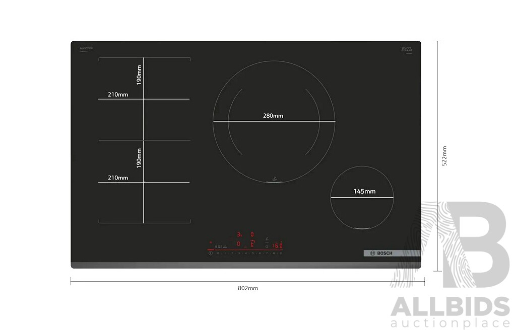 Bosch (PVS831HC1E), 80cm Series 6 Induction Cook-top - RRP $1999.00