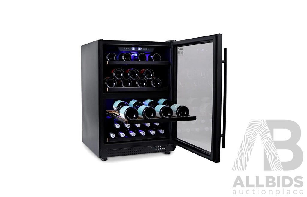 Husky Riserva (HUSWS54DMBZY), 154L Dual Zone Wine Fridge - Matt Black - RRP $1899.00