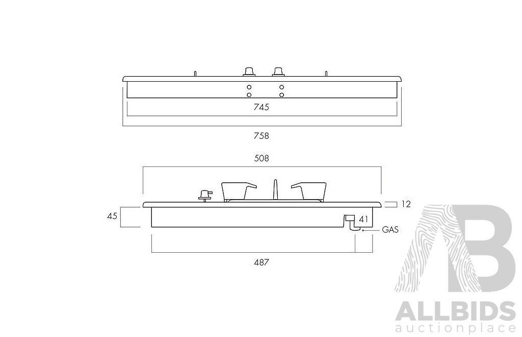 ILVE (ILAS762X), 76cm Natural Gas 2 Burner Cooktop - RRP $1584.00