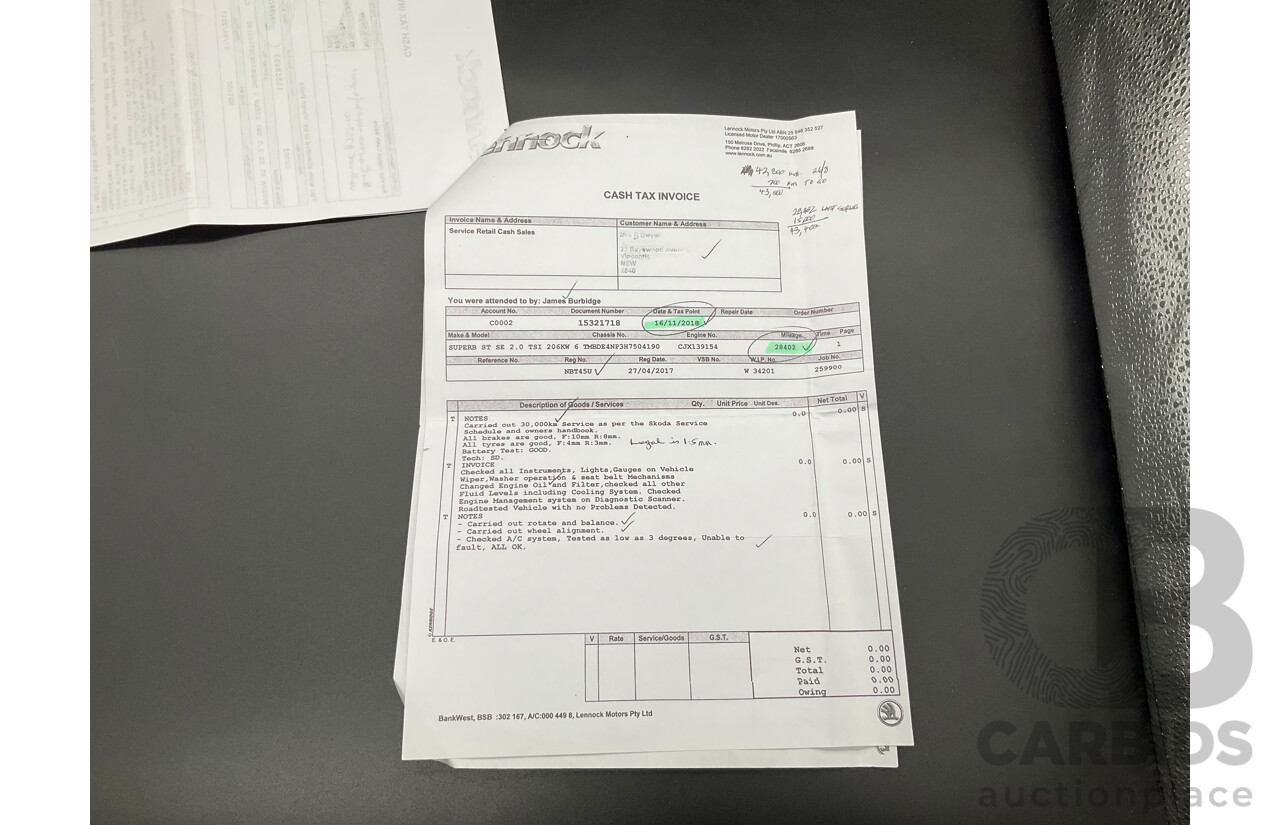 11/2016 Skoda Superb 206 TSI (4x4) NP MY17 4d Sedan Brilliant Silver Metallic Turbo 2.0L