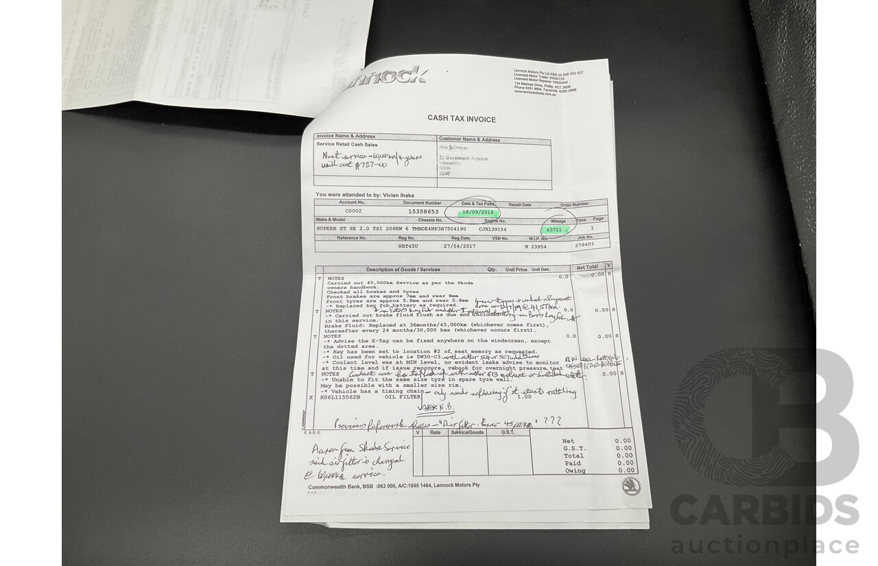 11/2016 Skoda Superb 206 TSI (4x4) NP MY17 4d Sedan Brilliant Silver Metallic Turbo 2.0L
